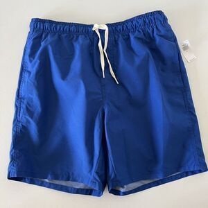 Old Navy Swim Trunks Mens Medium Blue Drawstring Waist 7 in Swimwear Vacay New